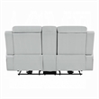 Ely Power Recliner Loveseat with Console- LED- Gray Faux Leather- 71 Inch