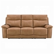 Kima Power Motion Recliner Sofa with USB- Brown Leather Aire- 85 Inch