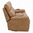 Kima Power Motion Recliner Sofa with USB- Brown Leather Aire- 85 Inch
