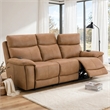 Kima Power Motion Recliner Sofa with USB- Brown Leather Aire- 85 Inch