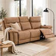 Kima Power Motion Recliner Sofa with USB- Brown Leather Aire- 85 Inch