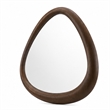 Sima Decorative Wall Mirror- Dark Brown- 39 Inch Organic Asymmetrical Shape
