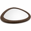 Sima Decorative Wall Mirror- Dark Brown- 39 Inch Organic Asymmetrical Shape