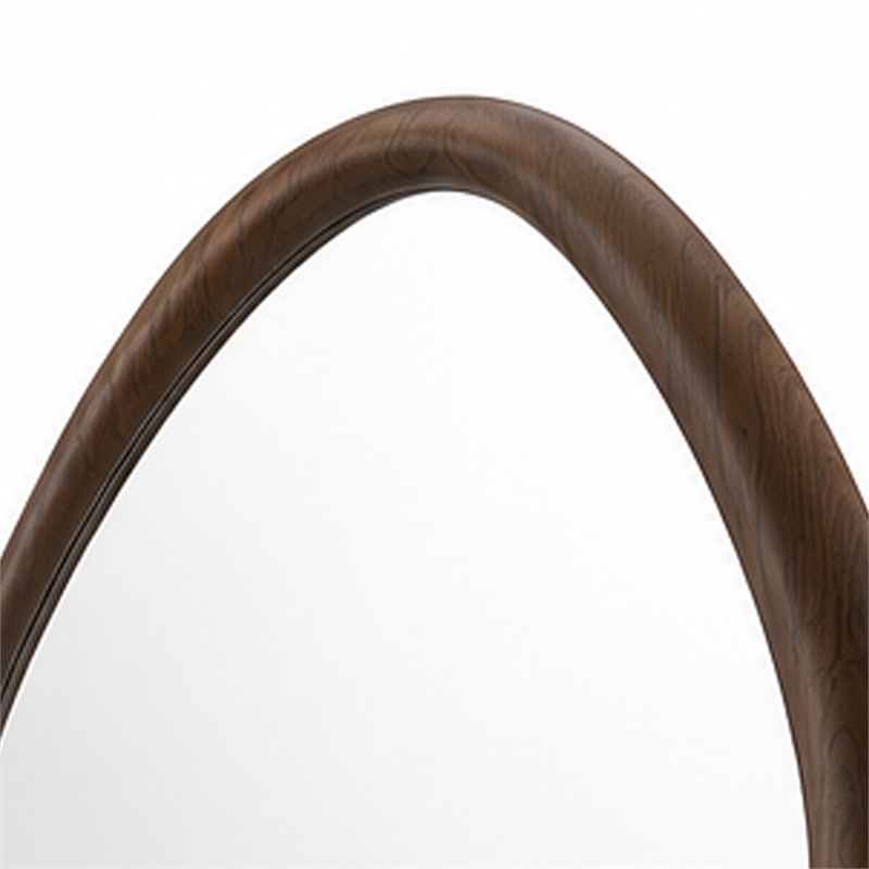Sima Decorative Wall Mirror- Dark Brown- 39 Inch Organic Asymmetrical Shape