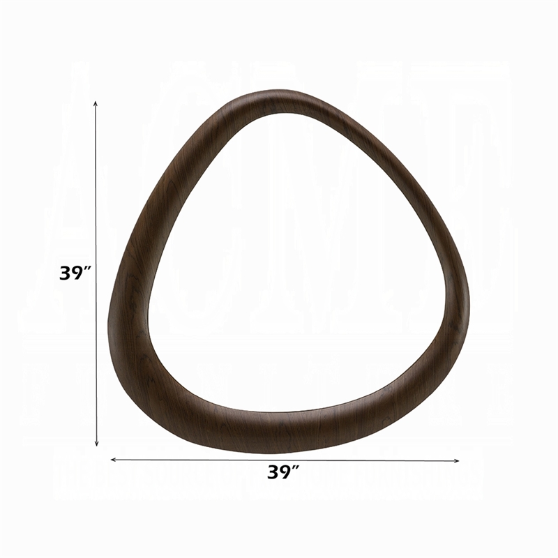 Sima Decorative Wall Mirror- Dark Brown- 39 Inch Organic Asymmetrical Shape