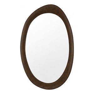 Sima Decorative Wall Mirror- Dark Brown- 32x 47 Organic Asymmetrical Shape
