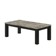 3pc Coffee Table and 2 End Table Set- Gray Concrete Top- Black Wood Legs
