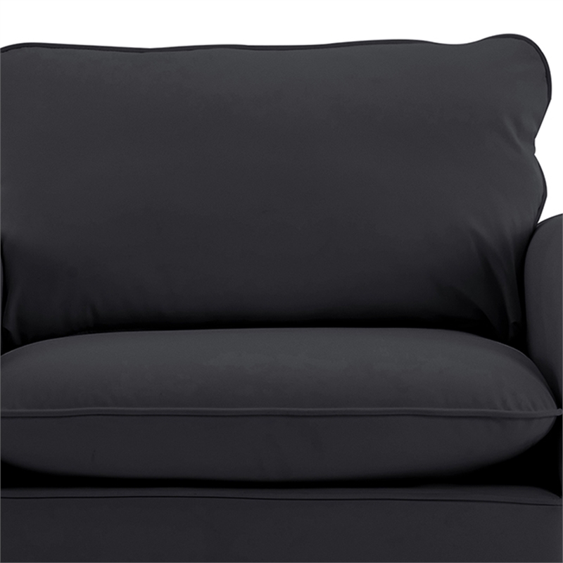 Heya Lounge Sofa Chair Set of 2- Track Arms- Black Faux Leather