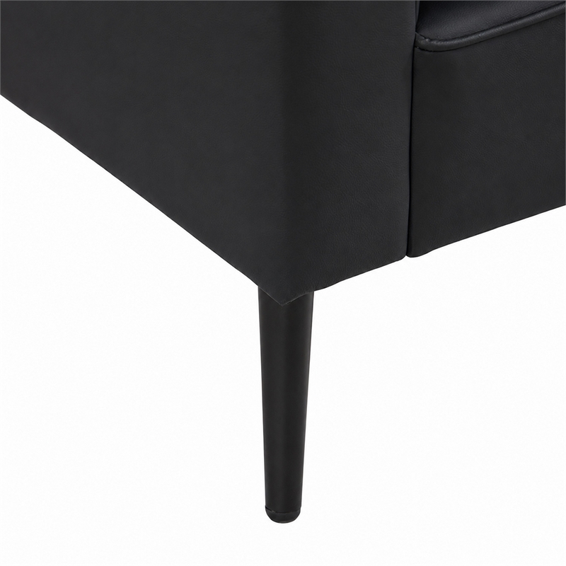 Heya Lounge Sofa Chair Set of 2- Track Arms- Black Faux Leather