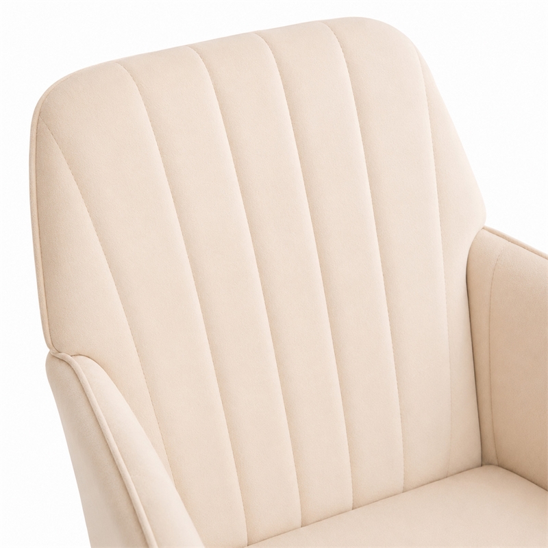 Kena Swivel Office Chair- Khaki Tufted Velvet- Adjustable Height