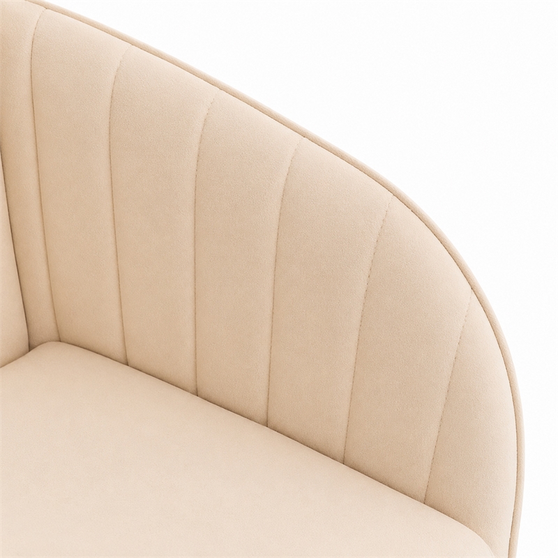 Kena Swivel Office Chair- Khaki Tufted Velvet- Adjustable Height