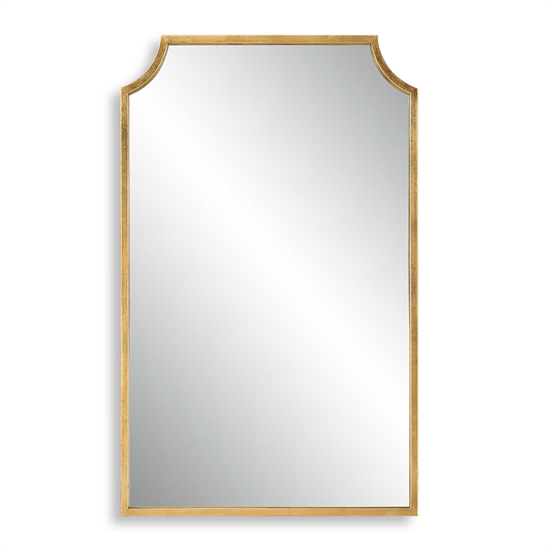 Kona Accent Wall Mirror- Scalloped Corners- Gold Leaf Finish 22x36