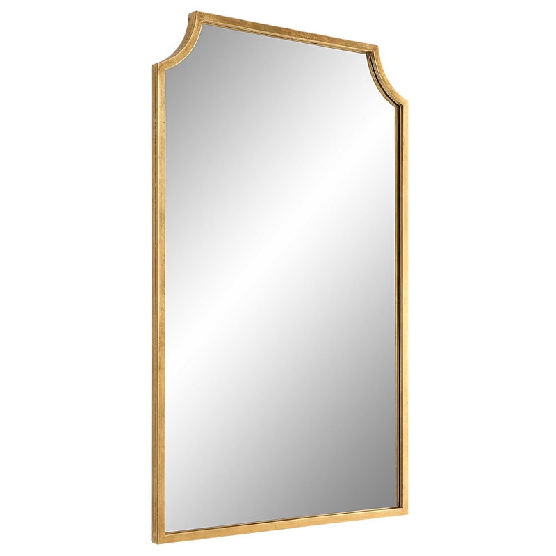 Kona Accent Wall Mirror- Scalloped Corners- Gold Leaf Finish 22x36