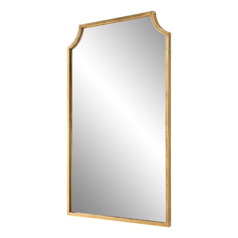 Kona Accent Wall Mirror- Scalloped Corners- Gold Leaf Finish 22x36