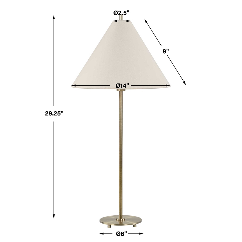 Table Lamp Set of 2- Plated Antique Brass- Off White Linen Shades