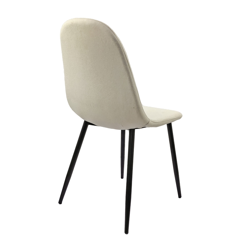 Evex Modern Dining Chairs Set of 4 with Black Metal Legs- Beige Linen