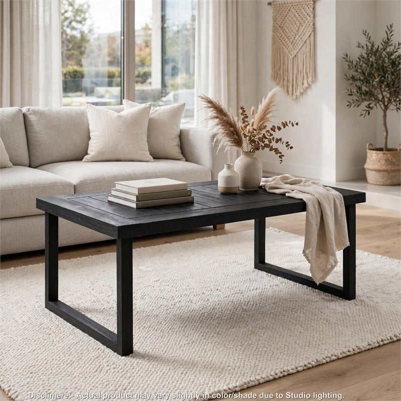 Outdoor Dining Table- Slatted Rectangular Top- Sandblasted Gray 69 Inch
