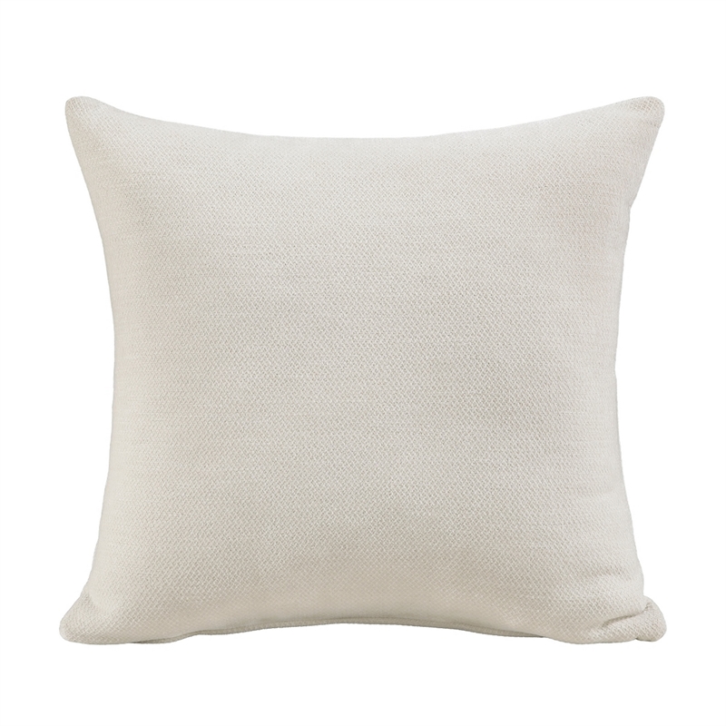 Covey Sofa with 4 Accent Pillows- Rubberwood Legs- Beige Chenille
