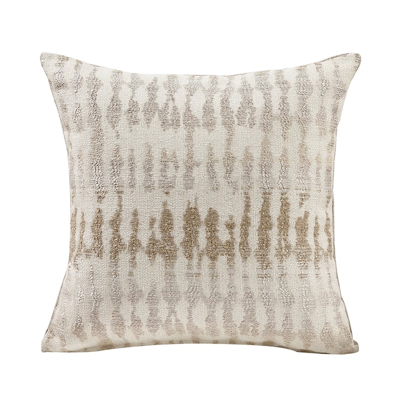 Zoya Sofa w 2 Pillows- Track Arms- Foam Fill Taupe Chenille 83 Inch