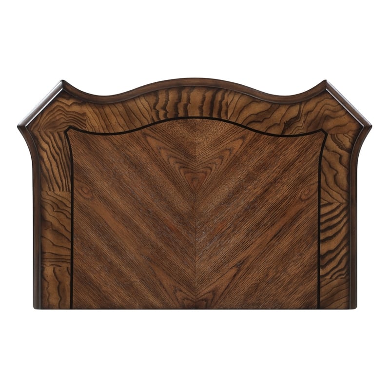 Gony Nightstand- 2 Drawers- Traditional Carving- Gold Accents- Dark Brown