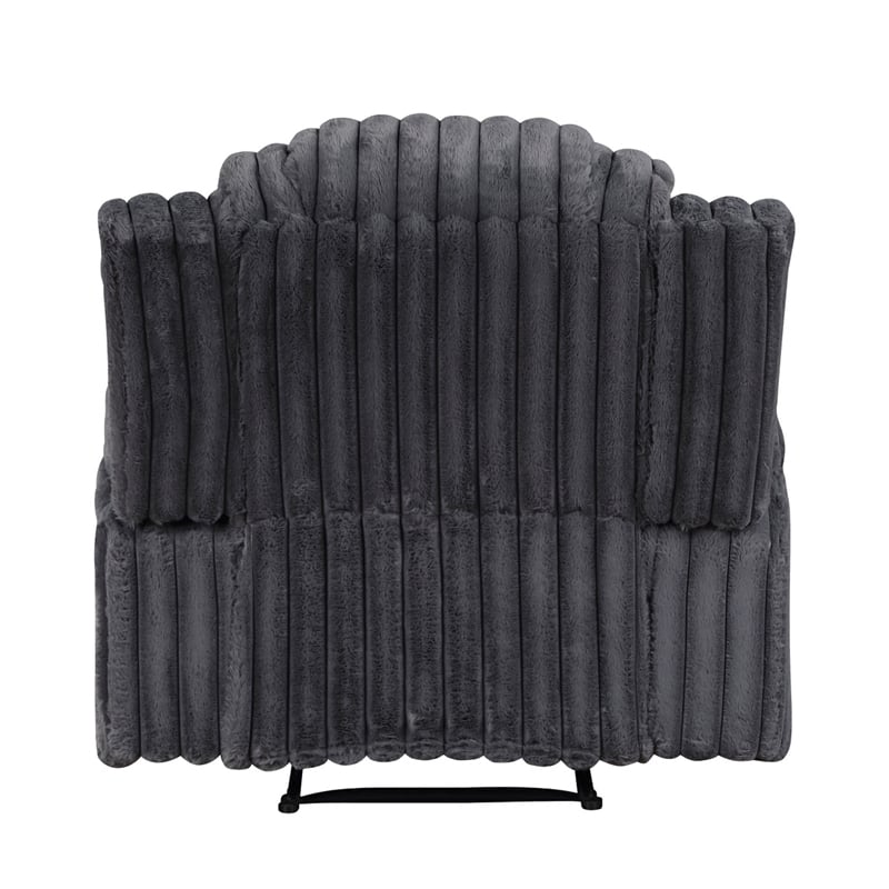 Phil Tab-Pull Recliner Chair with Cup Holders- Dark Gray Corduroy