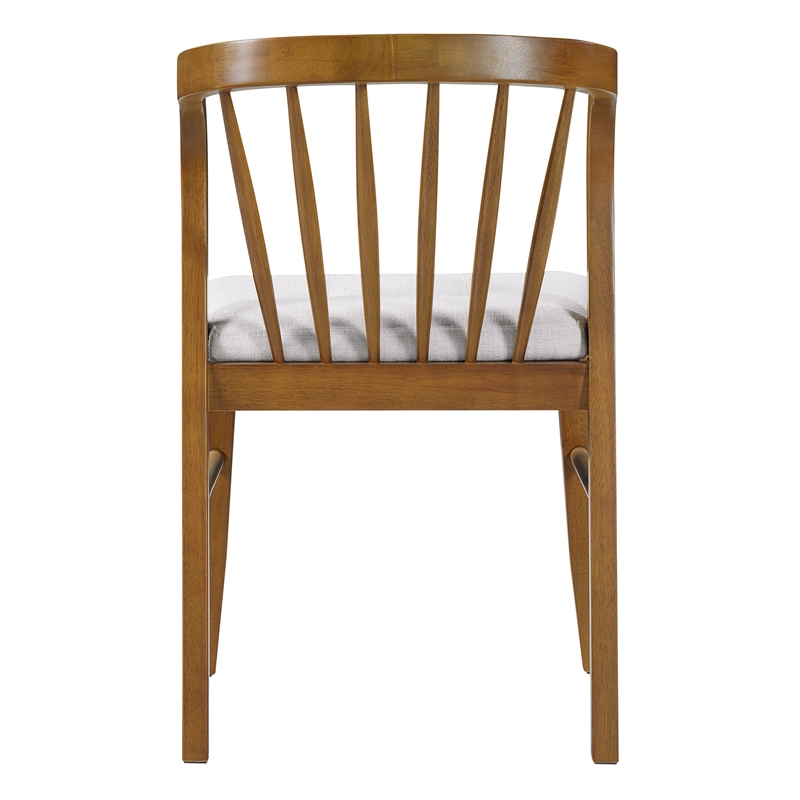 Mitch Windsor-Style Dining Chairs- Set of 2- Rubberwood- Beige Seat