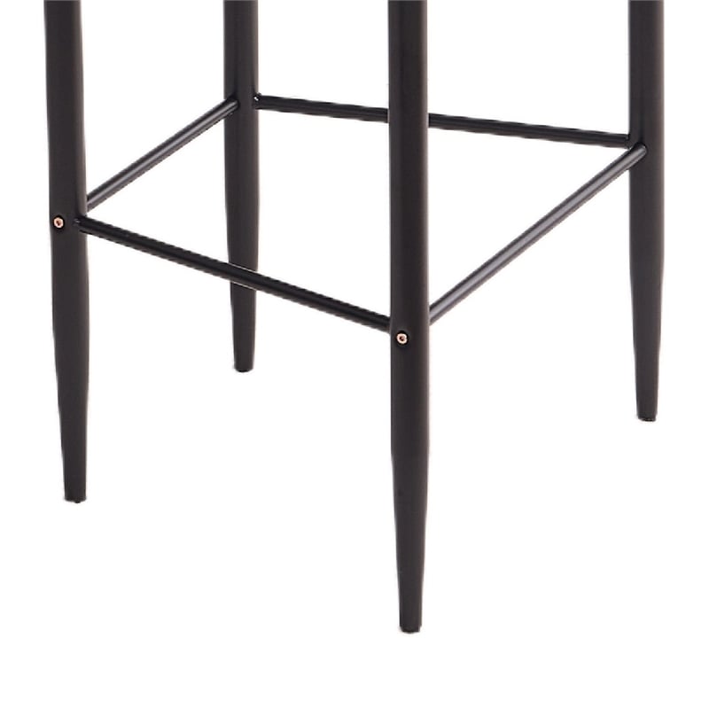 Avime Modern Barstool Chair- Set of 2- Gold Metal Armrests- Gray Fabric
