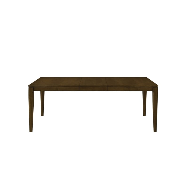 Andre Dining Table with Self-Storing Extension Leaf- Brown Wood- 63-91 Inch