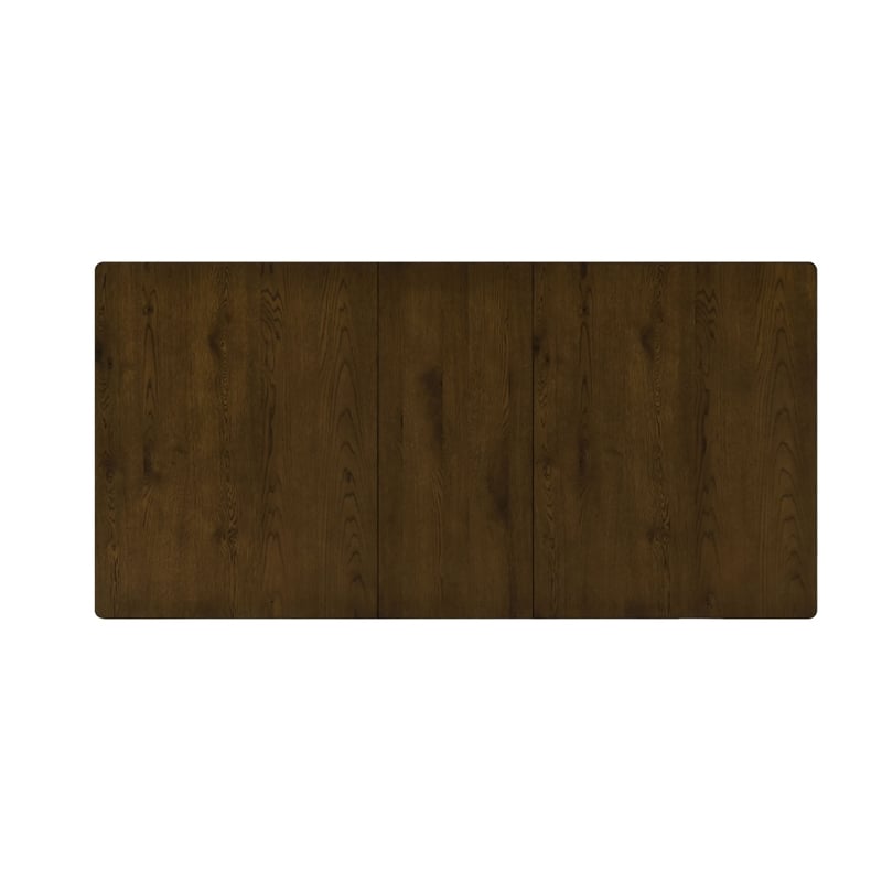 Andre Dining Table with Self-Storing Extension Leaf- Brown Wood- 63-91 Inch