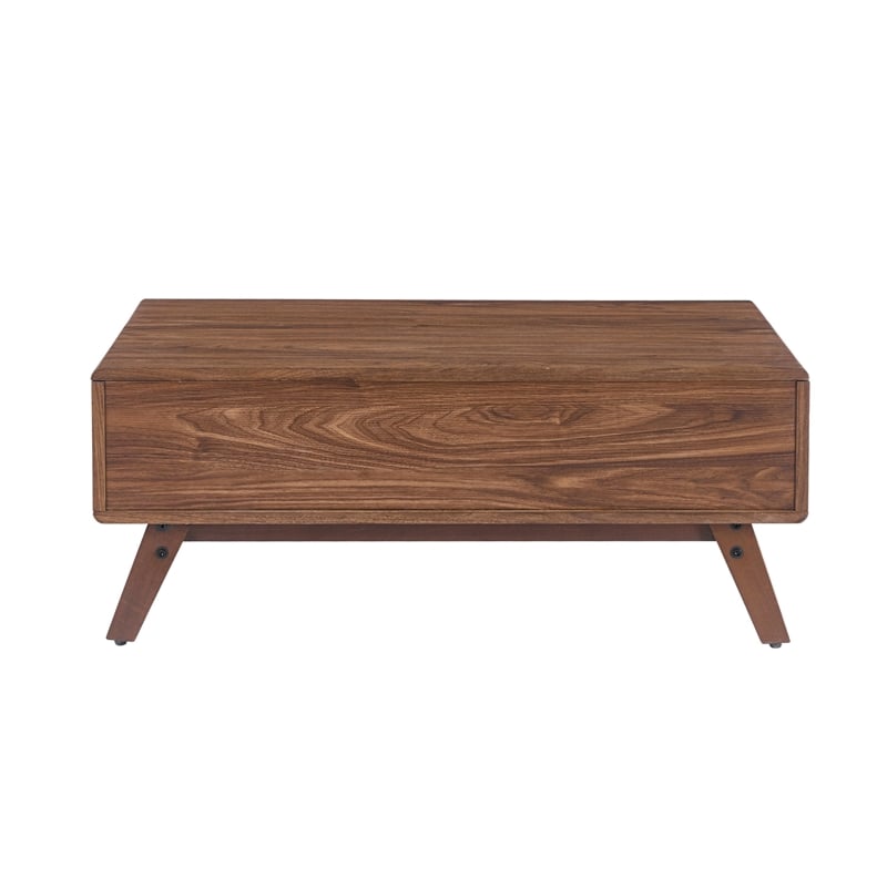 Dolly Mid-Century Lift Top Coffee Table- Hidden Storage- Walnut MDF 39 Inch