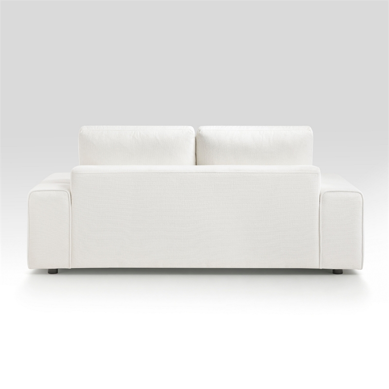 Brenda Loveseat- Reversible Cushions- Faux Wood Feet- Beige Chenille