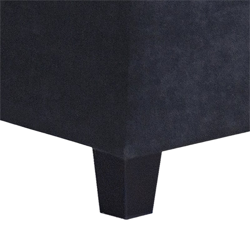 Kyna Sectional Sofa with Storage Ottoman- Throw Pillows- Black Fabric