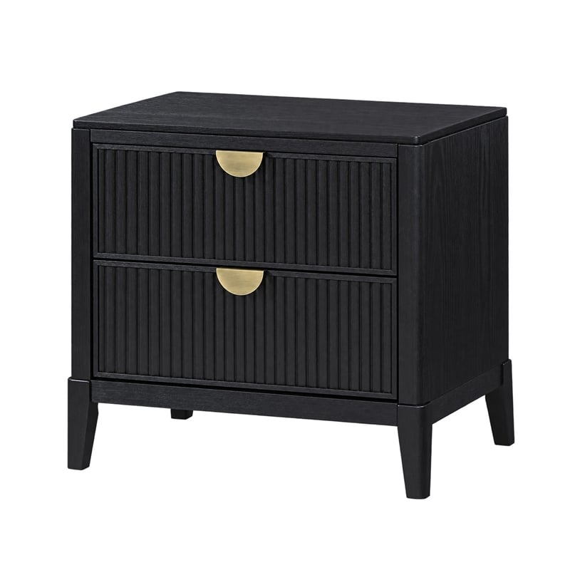 California King Bedroom Set- Black and Gold- 2 Piece Set with Nightstand