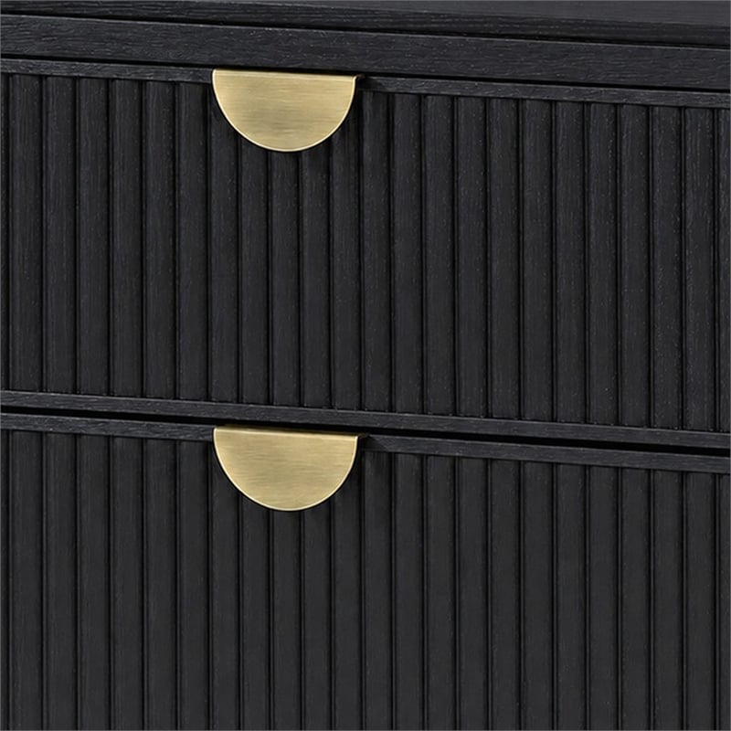 California King Bedroom Set- Black and Gold- 2 Piece Set with Nightstand