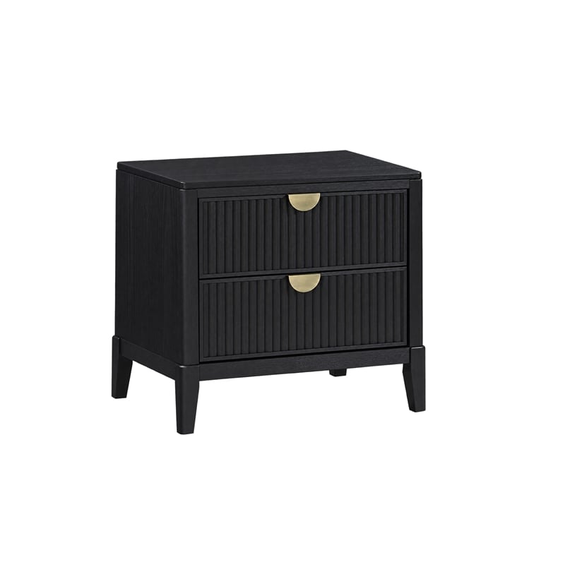 King Bedroom Set- Black and Gold- 2 Piece Set with Nightstand