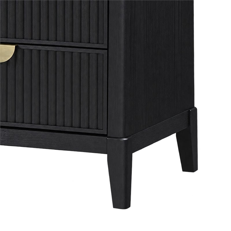 King Bedroom Set- Black and Gold- 3 Piece Set with 2 Nightstands