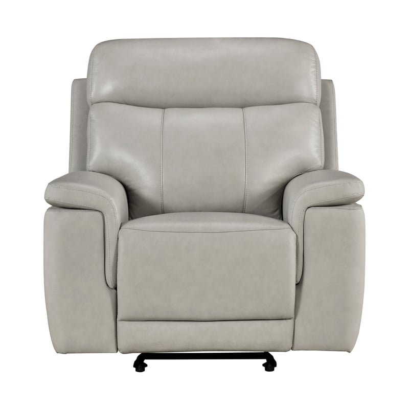 Zelda Power Glider Recliner- Power Headrest- USB- Gray Genuine Leather