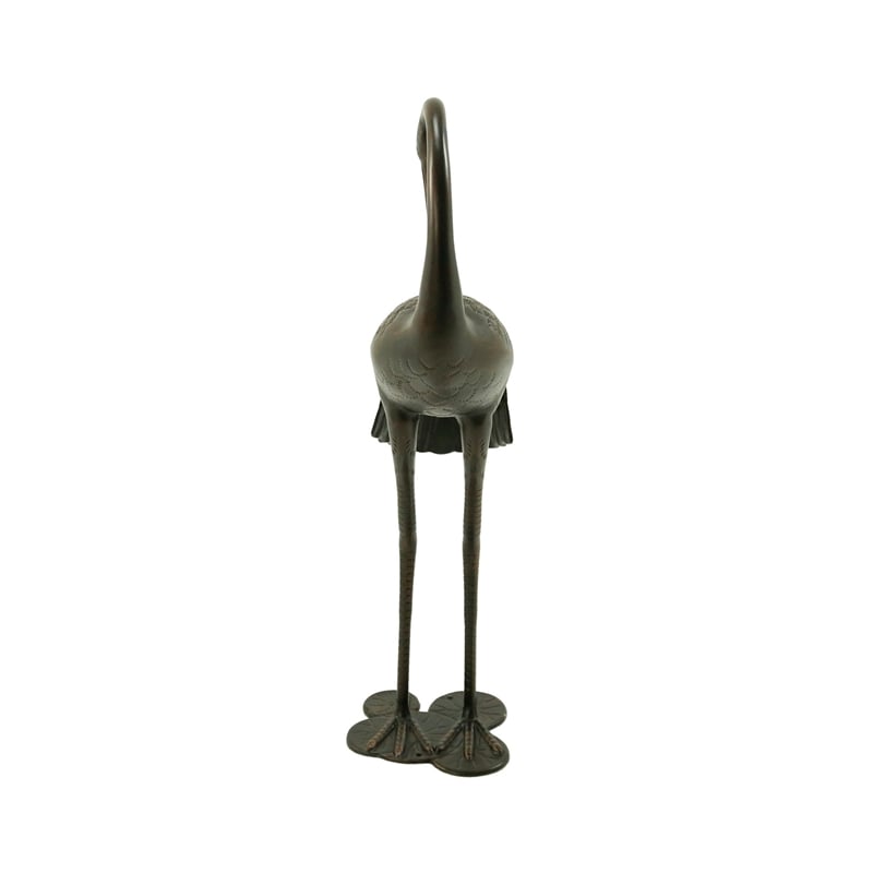 Suol Outdoor Decorative Crane Sculpture-Shiny Copper Finish Statue