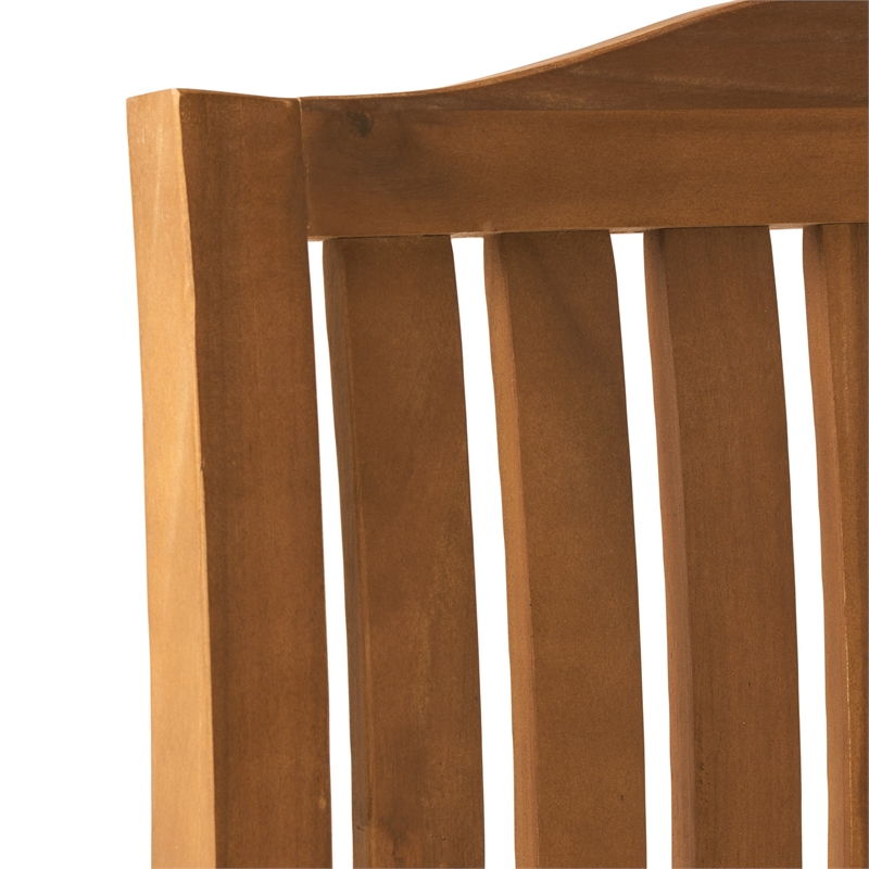 Kristi Outdoor Armchair Set of 2- Slatted Back- Brown- Cream Cushions