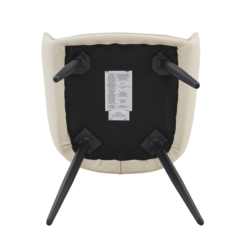 Ashley Dining Chairs with Armrests- Set of 2-White Faux Leather
