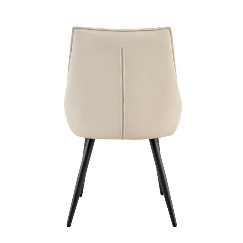 Ashley Dining Chairs with Armrests- Set of 2-White Faux Leather