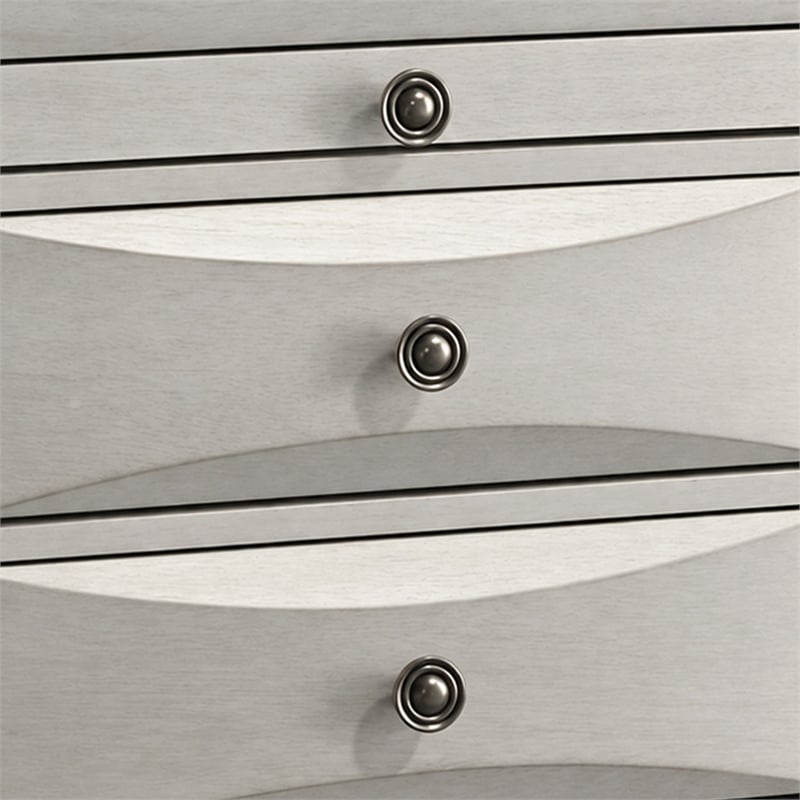 Queen Bedroom Set- Storage- Antique White Zinc- 2pc w Nightstand