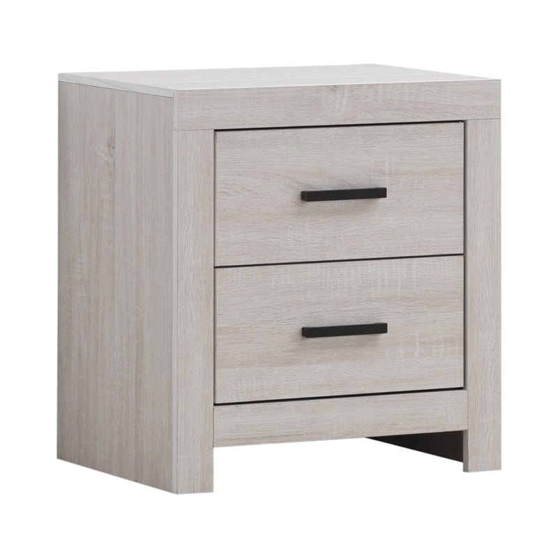 Queen Bedroom Set- Storage Design- White- 2 Piece Set with Nightstand