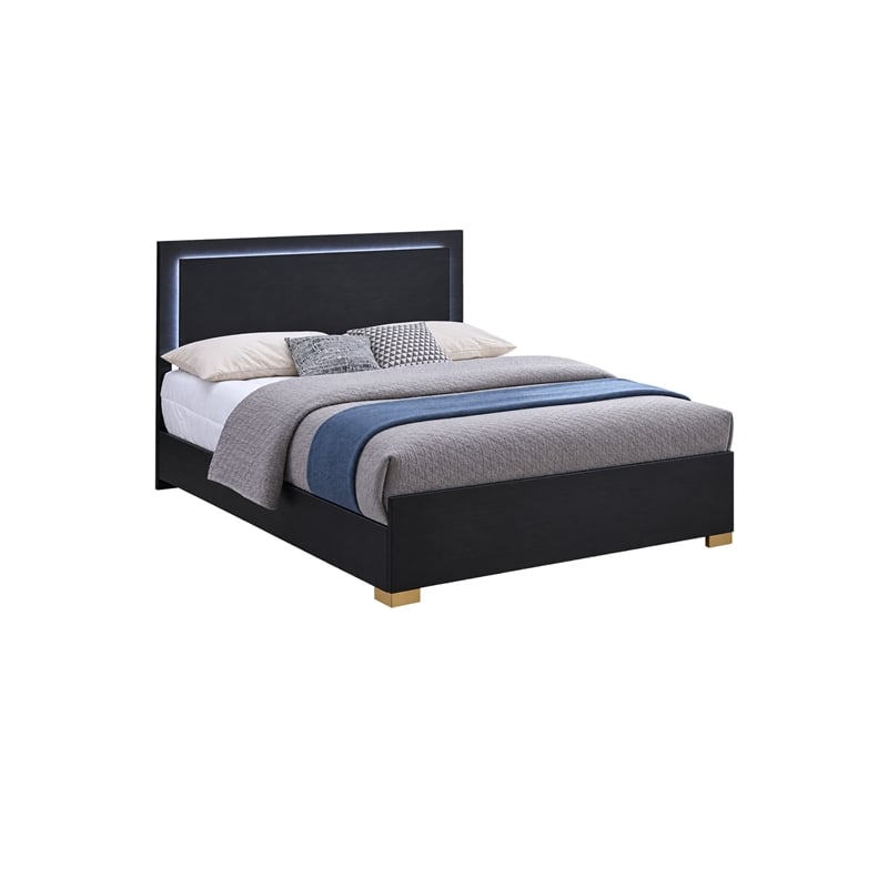 King Bedroom Set- Black and Gold- 3 Piece Set with 2 Nightstands
