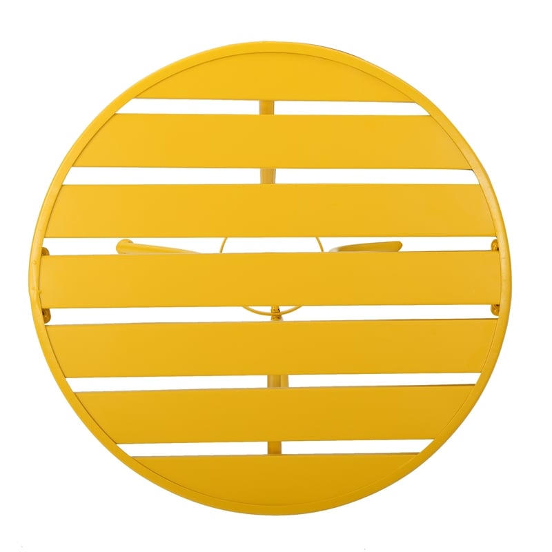 Rune 3pc Outdoor Bistro Set with Round Table and Armchairs- Yellow