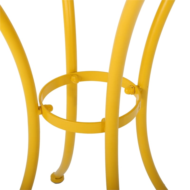 Rune 3pc Outdoor Bistro Set with Round Table and Armchairs- Yellow