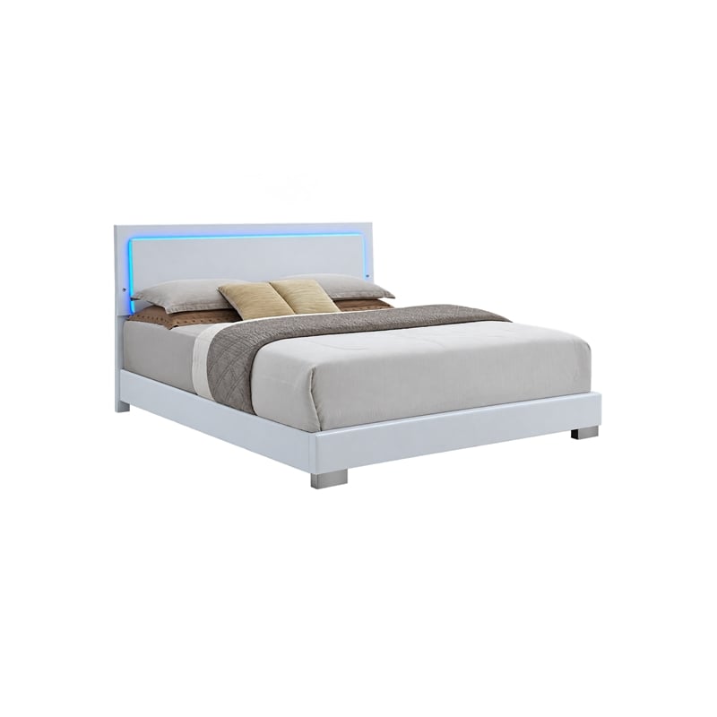 King Bedroom Set- White- 2 Piece Set with Nightstand