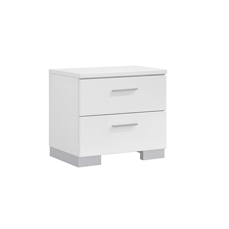 King Bedroom Set- White- 3 Piece Set with 2 Nightstands