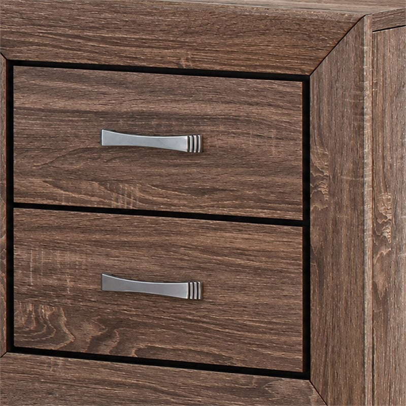 King Bedroom Set- Storage Brown- 3 Piece Set with 2 Nightstands