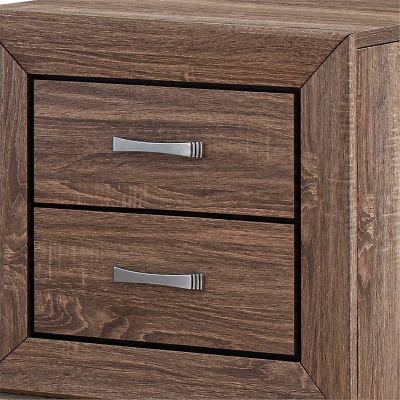 King Bedroom Set- Brown- 2 Piece Set with Nightstand